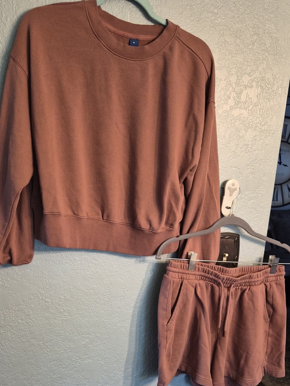 Old Navy Dusty Rose Crewneck Sweatshirt & Shorts Set